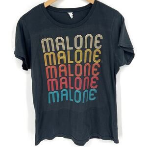 Post Malone Retro Style Graphic T Shirt Black Rainbow Graphic Print Size L